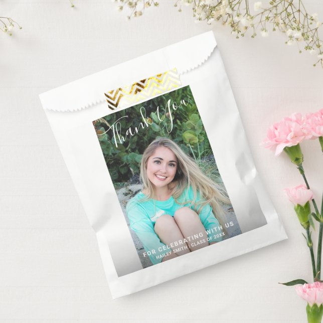 Sacolinha Graduação Simples de Foto Moderna em Preto e Branc (Selado)