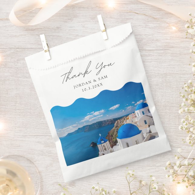 Sacolinha Grécia Personalizada de Casamento Santorini (Cortado)