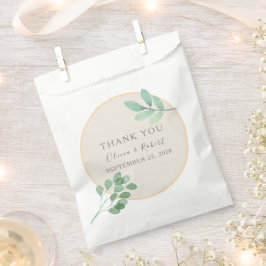 Sacolinha Greenery Dourado Wedding Favor Bolsas