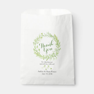Sacolinha Greenery Floral Wreath Weding Obrigado
