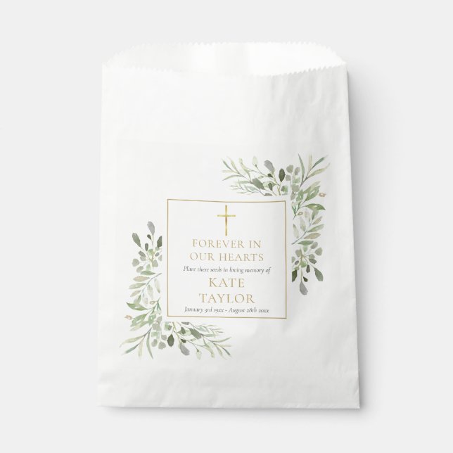 Sacolinha Greenery Seed Packet Christian Funeral Memorial (Frente)
