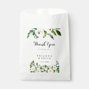Sacolinha Greenery White Autumn Floral Obrigado Casamento