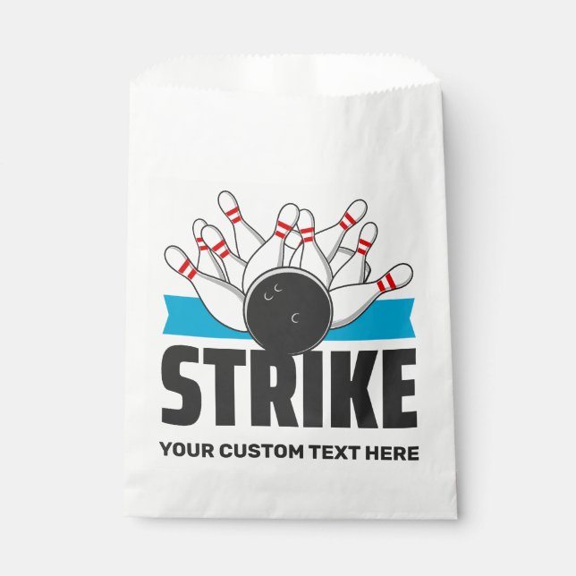 Sacolinha Greve de Boliche de Texto Personalizado (Frente)