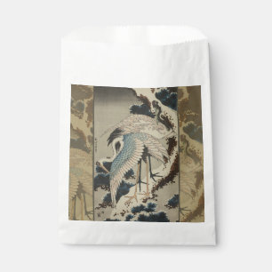 Sacolinha Gruas em Pine Hokusai coberto de neve