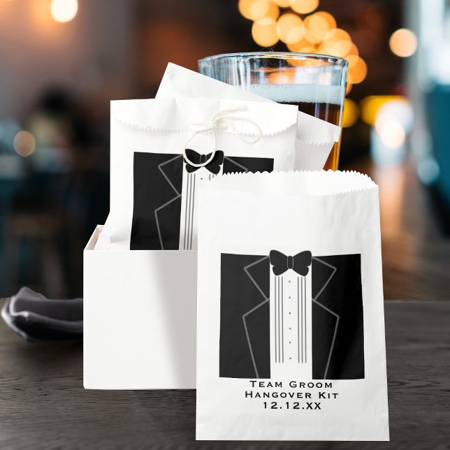 Sacolinha Grupo Tuxedo Hangover Kit Casamento Favor Bag (Fun favor bag for your bachelor party! Just add your details and fill with cures)