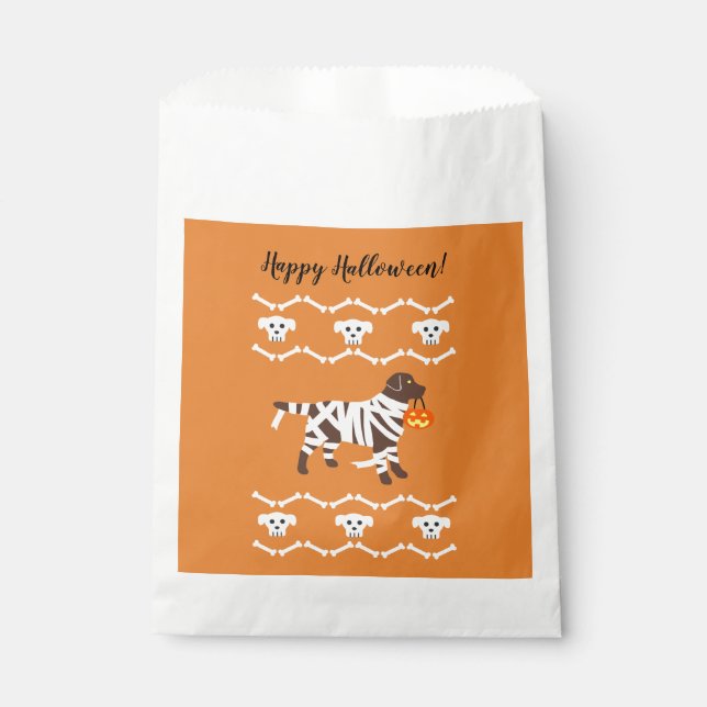 Sacolinha Halloween Chocolate Labrador Mummy (Frente)