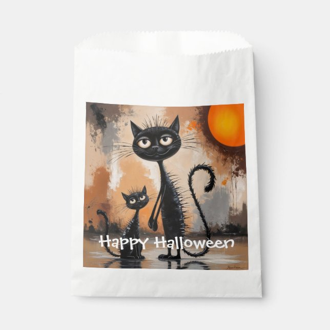 Sacolinha Halloween de Gato Pequeno (Frente)