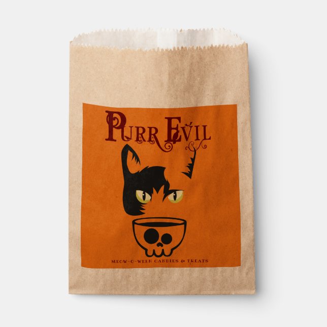 Sacolinha Halloween Engraçado Caveira Purr Mau Spooky Candy (Frente)