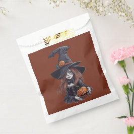 Sacolinha Halloween-Hexe mit Kürbis -
