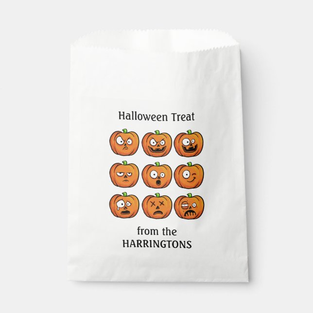 Sacolinha Halloween Pumpkins favorece bolsas (Frente)