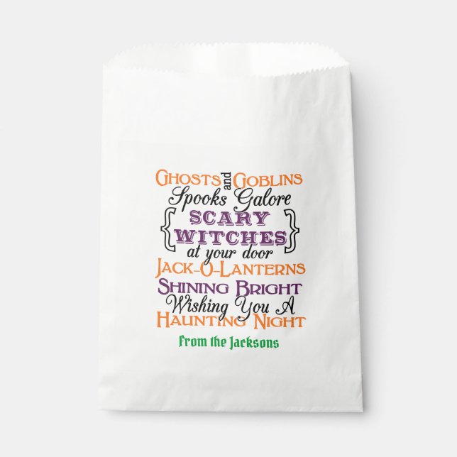 Sacolinha Halloween Typografia Goodie Bag - Halloween Dizend (Frente)