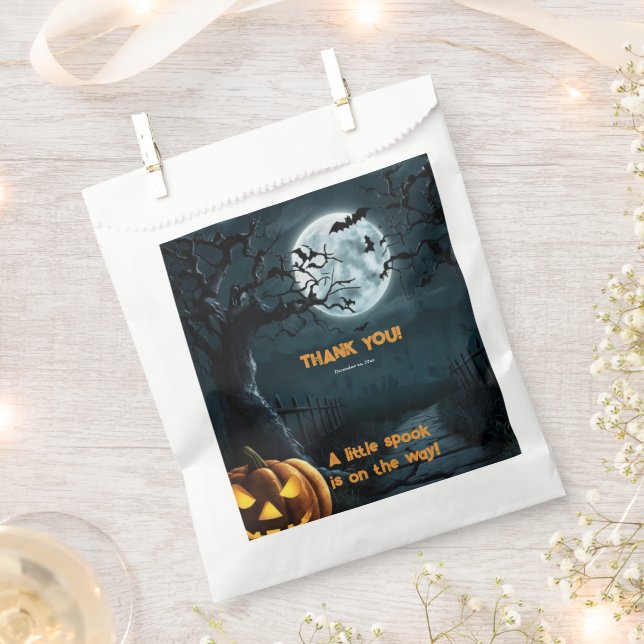 Sacolinha Halloween Um Pequeno Chá de fraldas De Pumpkin Spo (Cortado)