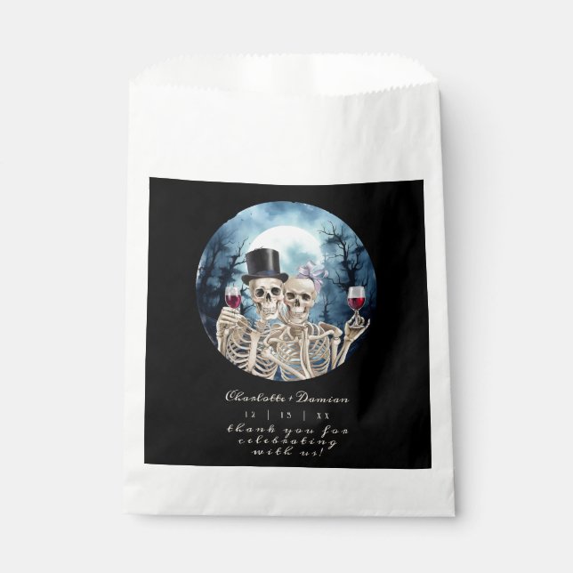 Sacolinha Hallowen Gothic Skulls Tarot O Casamento Dos Amant (Frente)