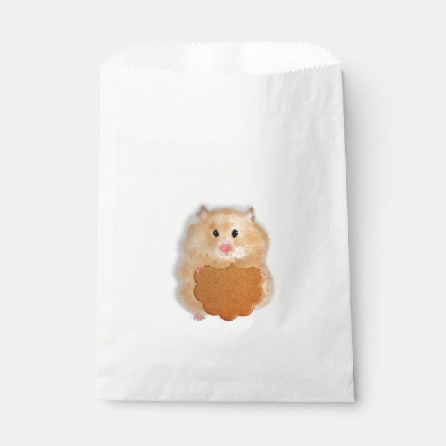 Sacolinha Hamster bonito com presente de ilustração de bisco (Frente)