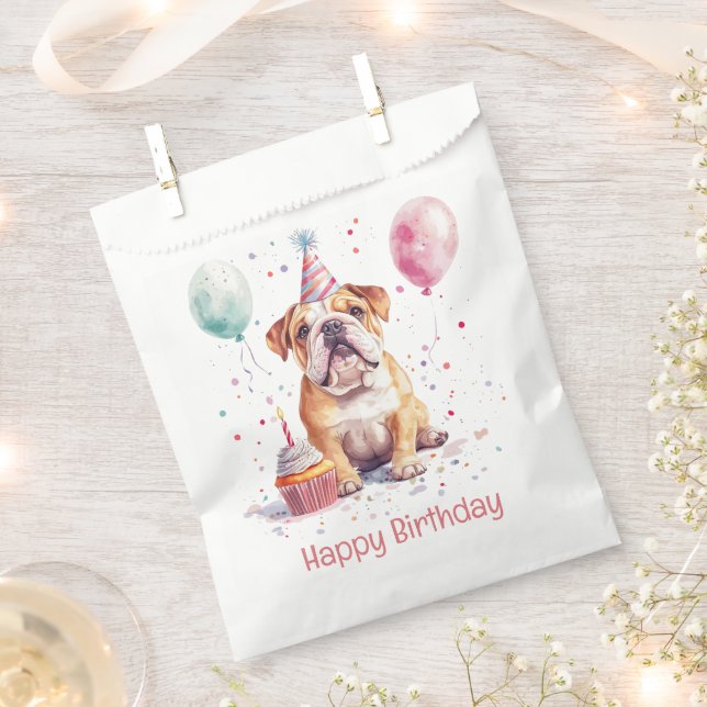 Sacolinha Happy Birthday English Bulldog (Cortado)
