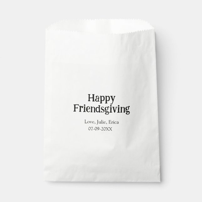Sacolinha Happy friendsgiving add name with love date simple (Frente)