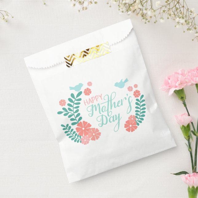 Sacolinha Happy mother's day calligraphy text flowers (Selado)