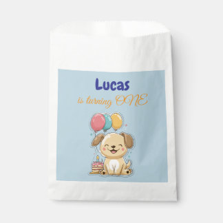 Sacolinha Happy Puppy, Boy, Let's Pawty, 1st Birthday 