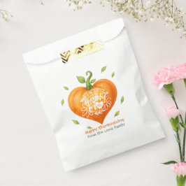 Sacolinha Happy Thanksgiving Thankful Heart Pumpkin 