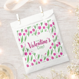 Sacolinha Happy Valentine's Day Pink Tulips