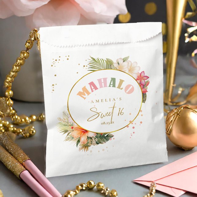 Sacolinha Havaiano Mahalo Sweet XVI Floral ID1092 (Criador carregado)