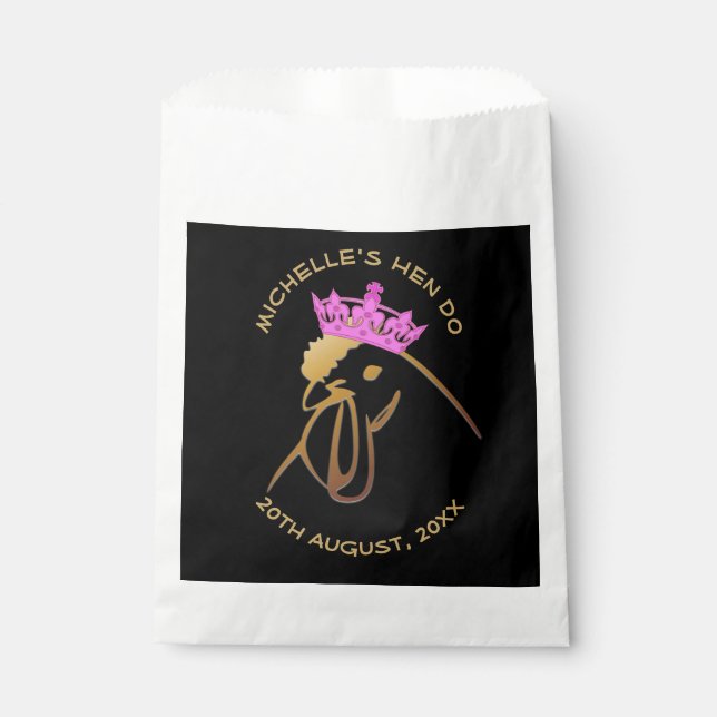 Sacolinha Hen na Festa de solteira de Coroa Rosa Personaliza (Frente)