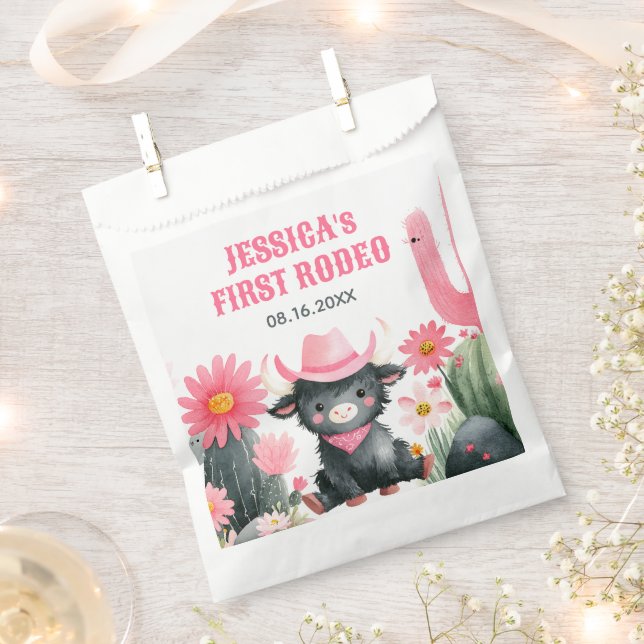 Sacolinha Highland Cow First Rodeo Country Crianças (Cortado)