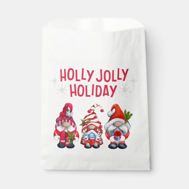 Sacolinha Holly Jolly Holiday Gnomes    (Frente)