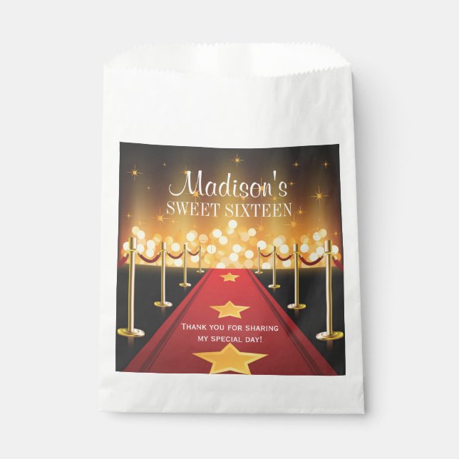 Sacolinha Hollywood Red Carpet Sweet 16 Favor Candy Bag (Frente)