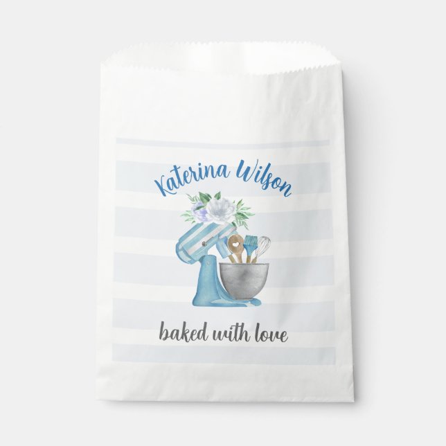 Sacolinha Home Bakery Blue Flower Mixer (Frente)