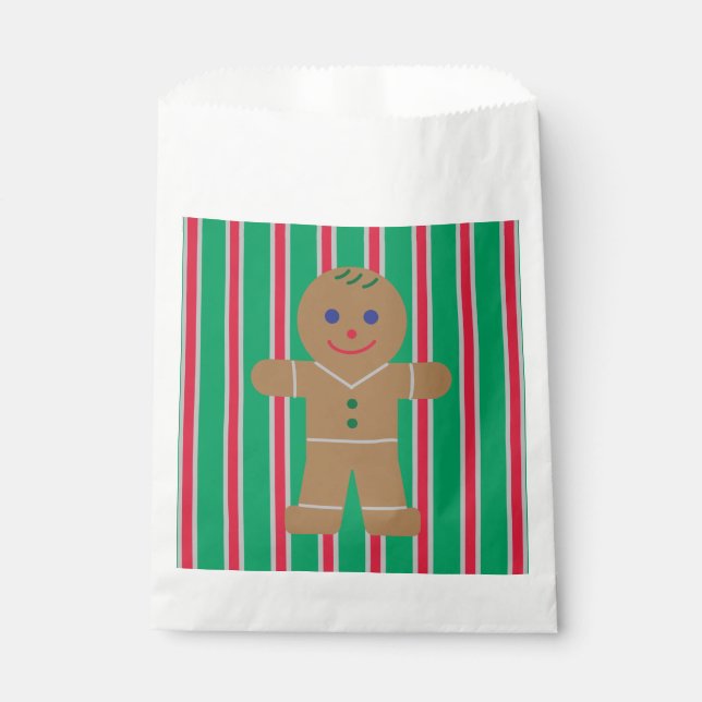 Sacolinha Homem de Gingerpão de Natal divertido e Rico (Frente)