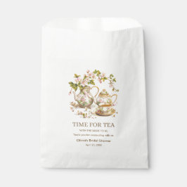 Sacolinha Hora Floral do Bule para o Chá de panela de Chá