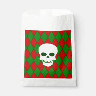 Sacolinha Horrível crânio de natal harlequin assustador