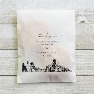 Sacolinha Houston Skyline Wedding Obrigado Por Bolsas Favori