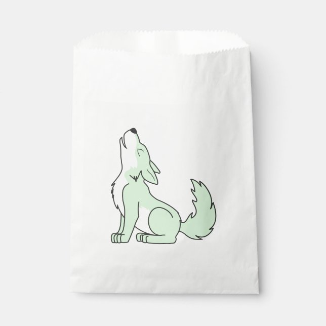Sacolinha Howling Pastel Green Wolf (Frente)