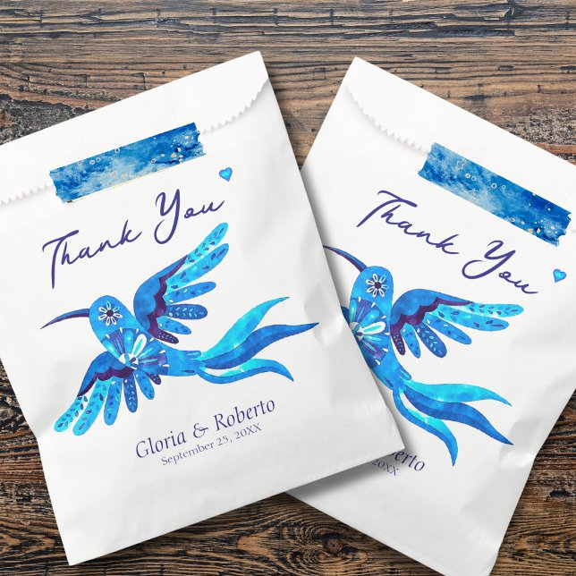 Sacolinha Hummingbird Boho Bolsas De Favor Do Casamento Mexi (Criador carregado)