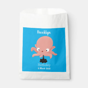 Sacolinha Humor animado de polvo de bebê rosa e bonito