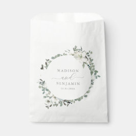 Sacolinha Ilegante Ivory e Sage Floral Wedding Favor Bag