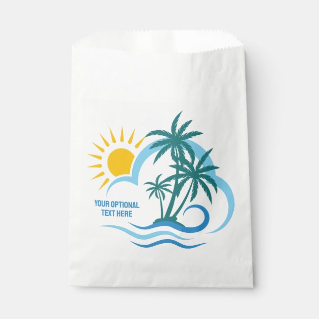 Sacolinha Ilhas Tropicais de Texto Personalizado (Frente)
