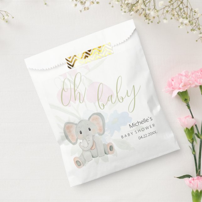 Sacolinha Ilustração de Aquarela de Elefante de Primavera de (Selado)