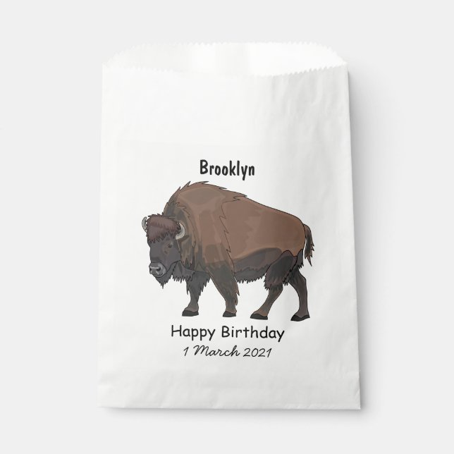 Sacolinha Ilustração de desenho animado Bison (Frente)