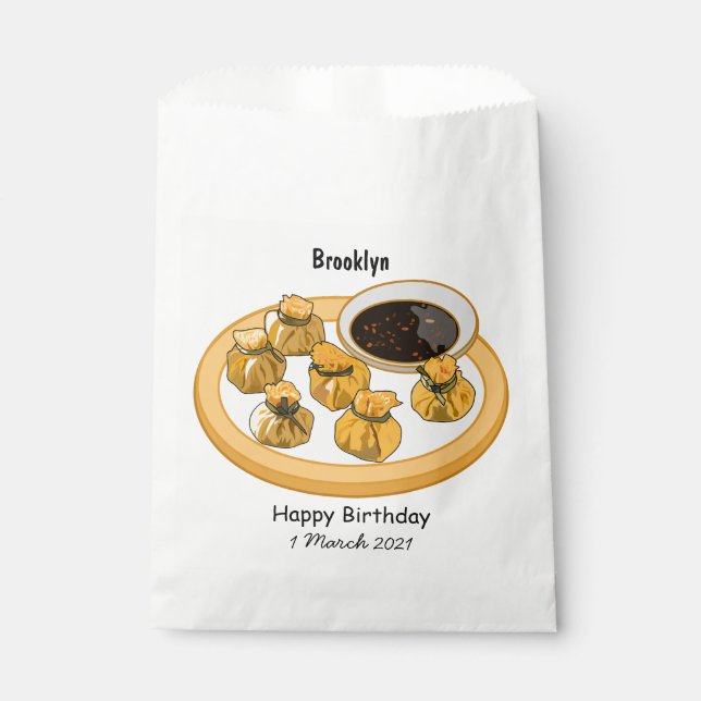 Sacolinha Ilustração de desenho animado de camarão tailandês (Frente)