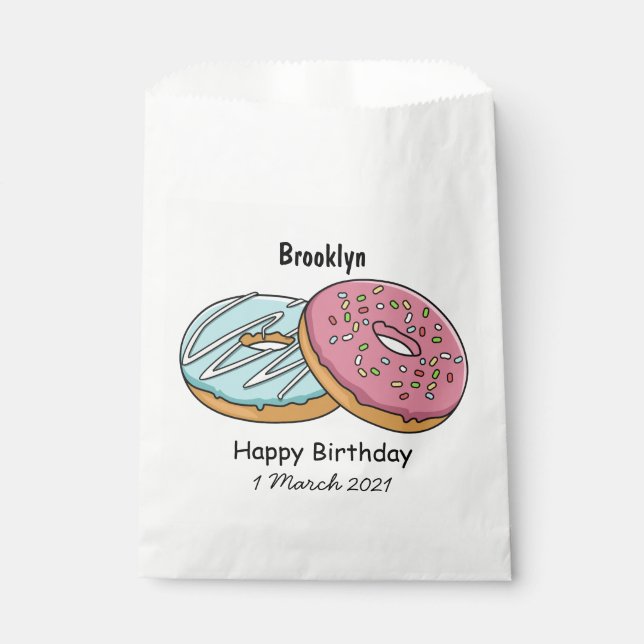 Sacolinha ilustração de desenho animado de donut (Frente)