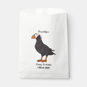 Sacolinha Ilustração de desenho animado de pássaros puffin t
