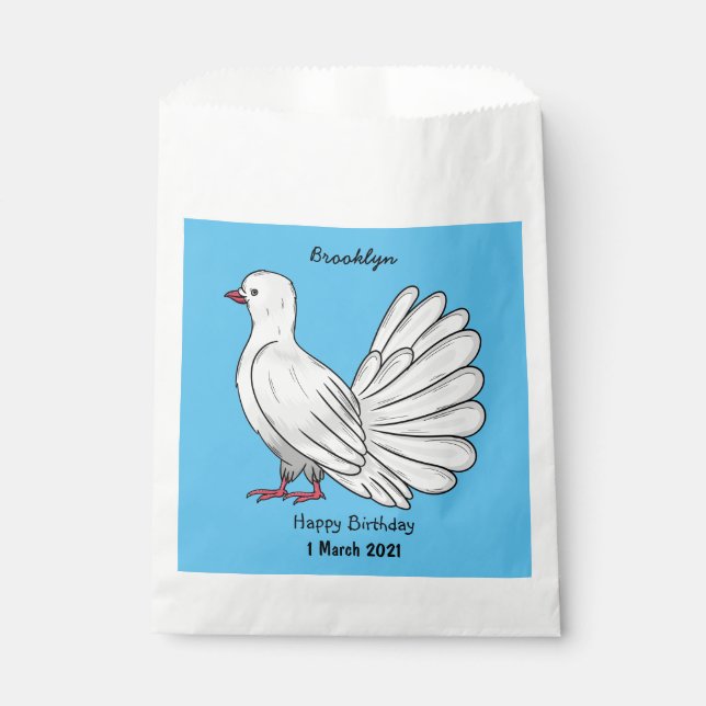 Sacolinha Ilustração de desenho animado de pombo-cauda (Frente)