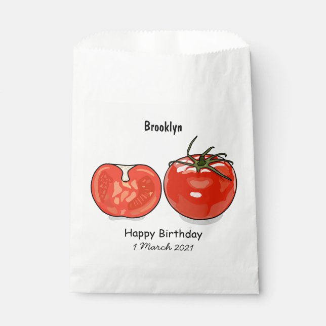 Sacolinha Ilustração de desenho animado de tomate (Frente)