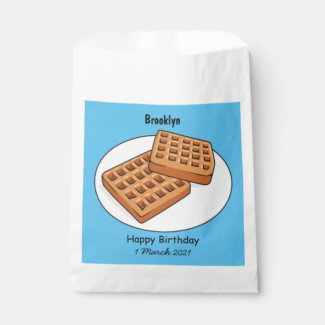 Sacolinha Ilustração de desenho animado Waffle (Frente)