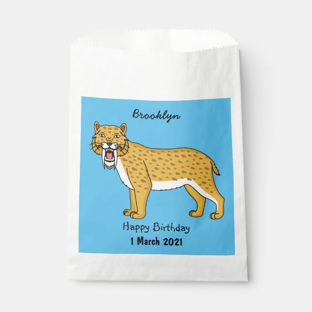 Sacolinha Ilustração de tigre com dentes de Saber (Frente)