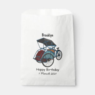 Sacolinha Ilustração do desenho do rickshaw Ciclo