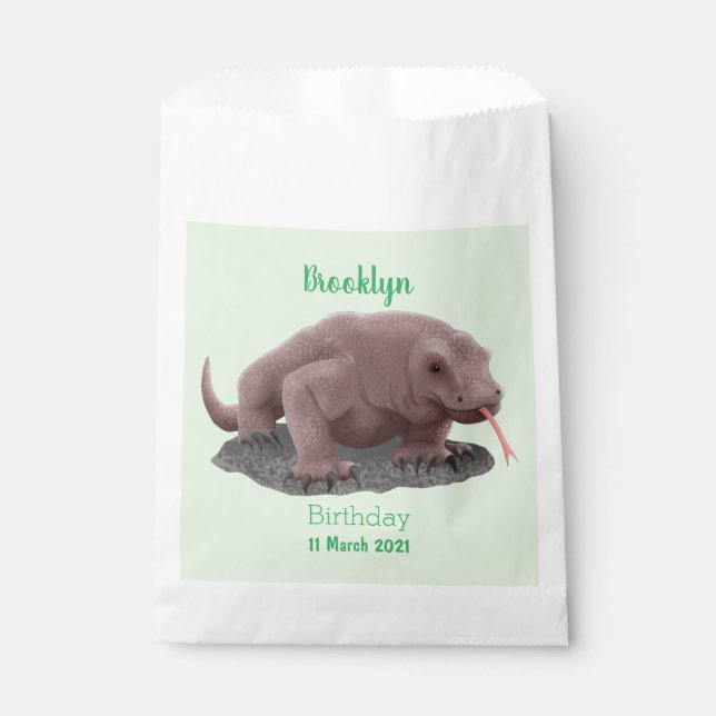 Sacolinha Ilustração do dragão Komodo (Frente)